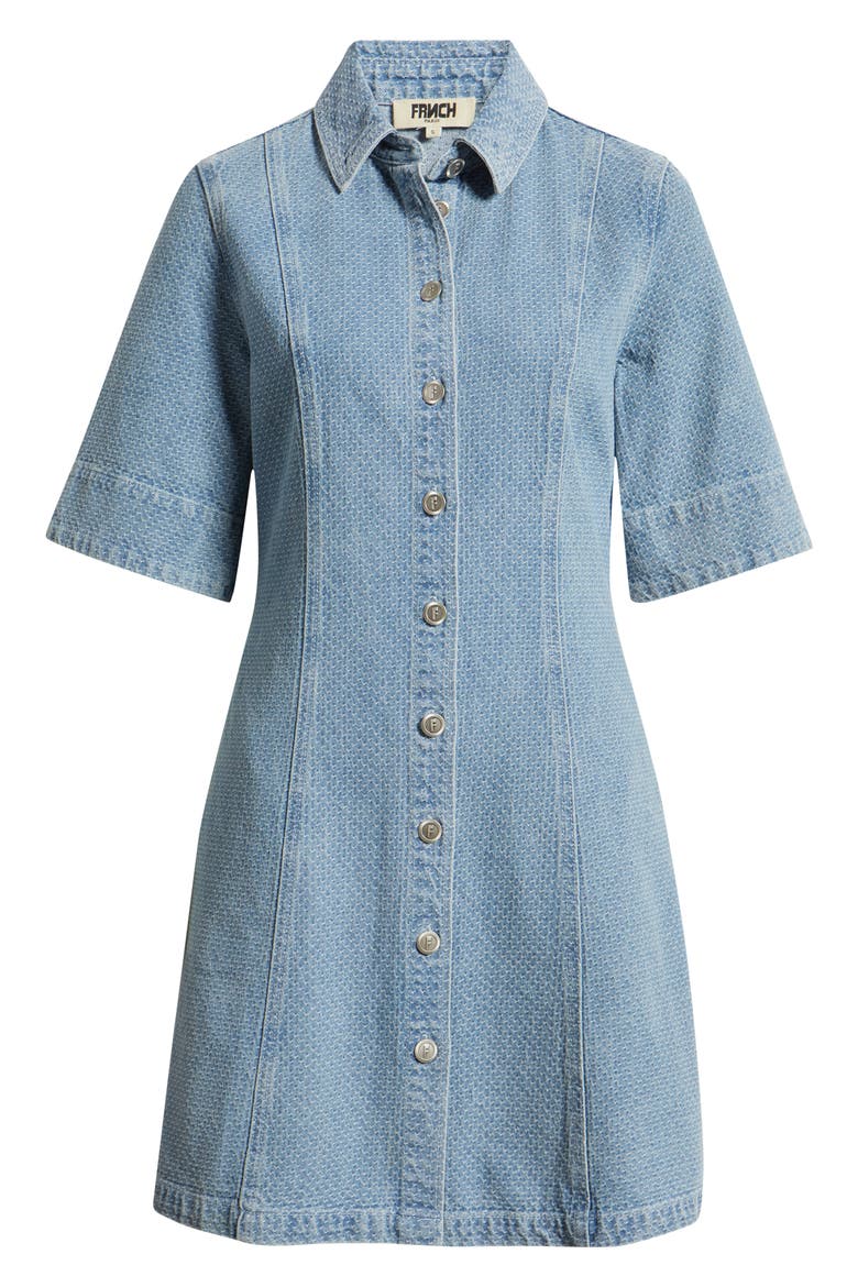 Ellyne Embroidered Denim Shirtdress, Alternate, color, BLEU CLAIR