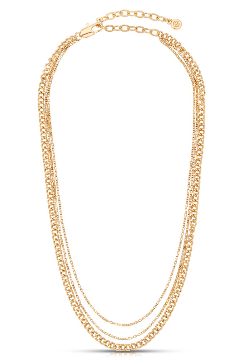 Minimalist Layered Chain Necklace, Alternate, color, GOLD