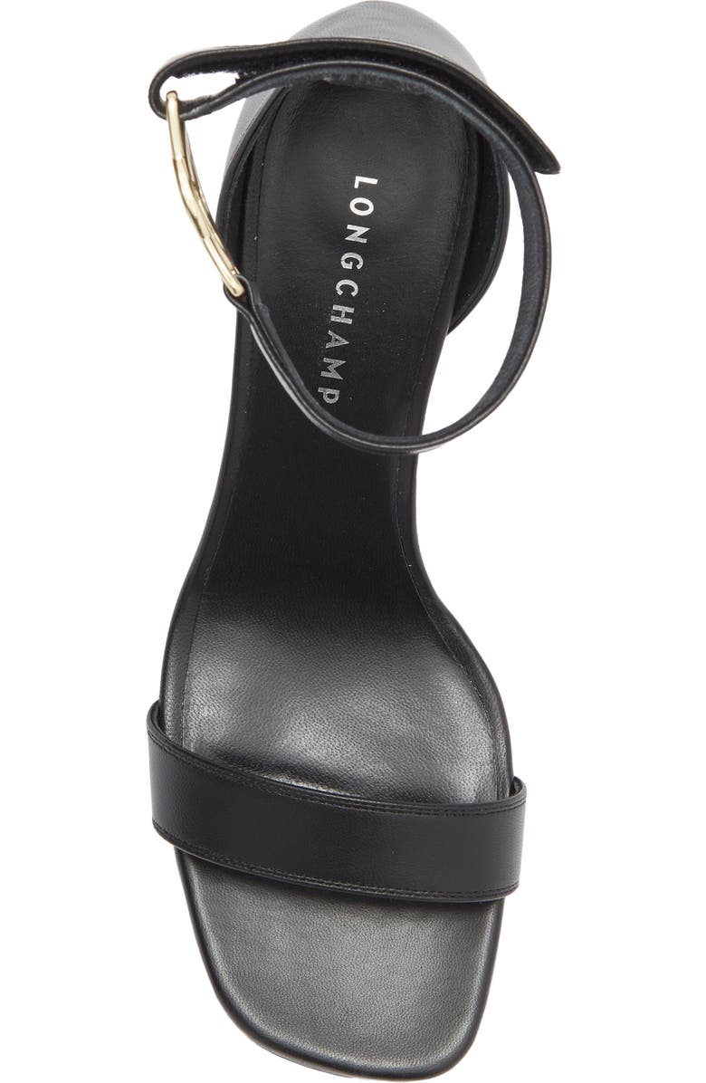 Longchamp Ankle Strap Sandal, Alternate, color, Black