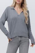 525 Maddi Johnny Collar Cotton Blend Polo Sweater