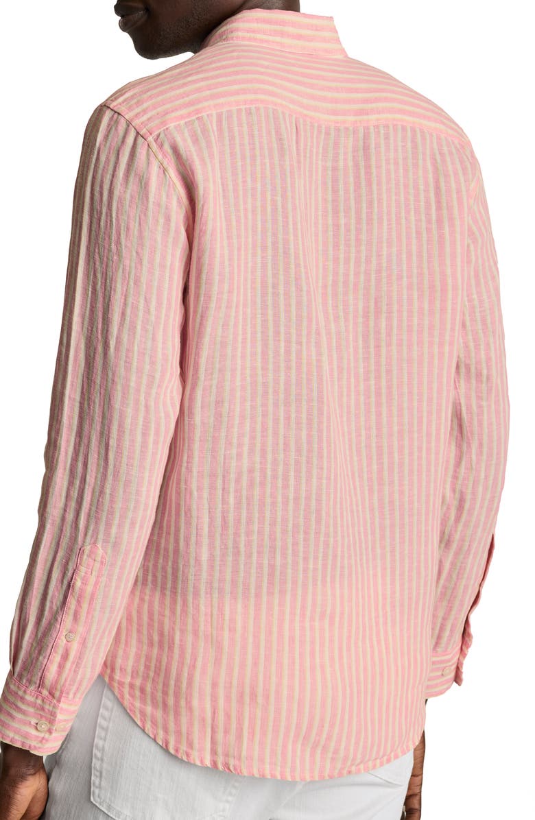 Bonobos Slim Fit Stripe Linen Button-Down Shirt, Alternate, color, 