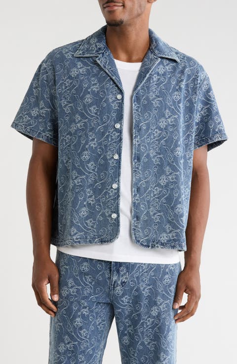 Floral Jacquard Camp Shirt