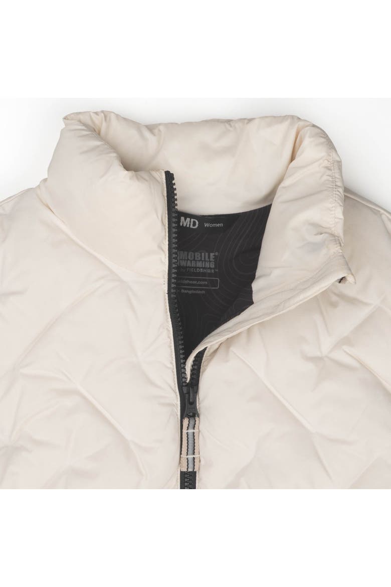 Women's Natural Down Hybrid Heated Vest, Alternate, color, Black/Cream