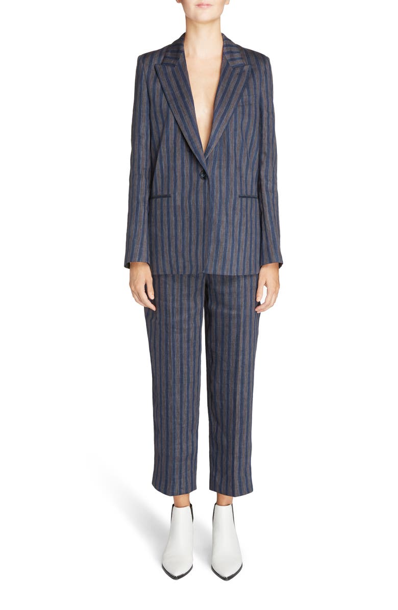 Acne Studios Krista Linen Blend Blazer, Alternate, color,