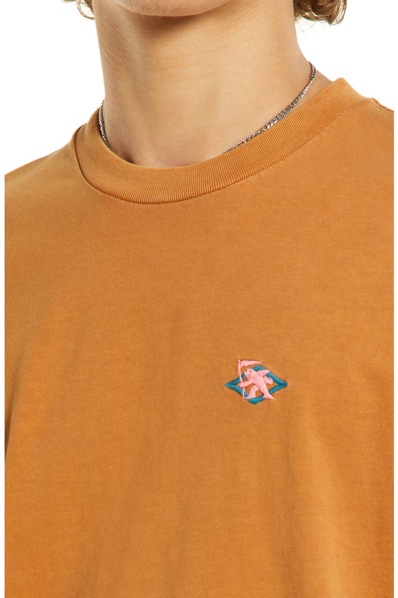 Pangea Embroidered T-Shirt, Alternate, color, BROWN SUGA