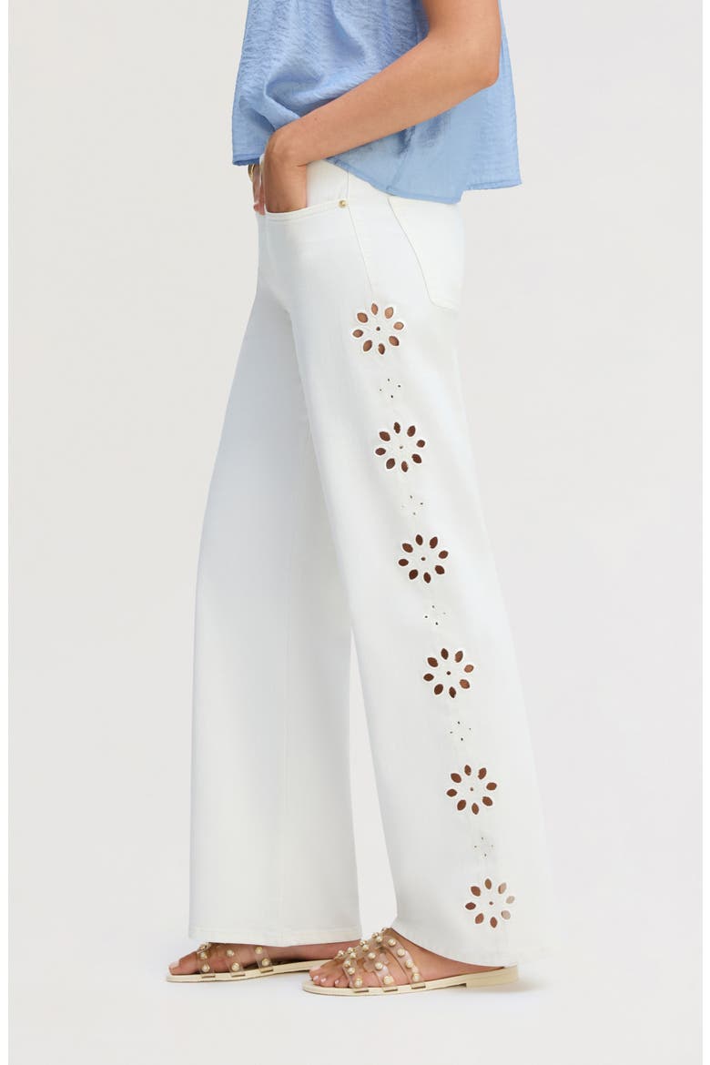 Cutout Wide Leg Jeans, Alternate, color, ECRU
