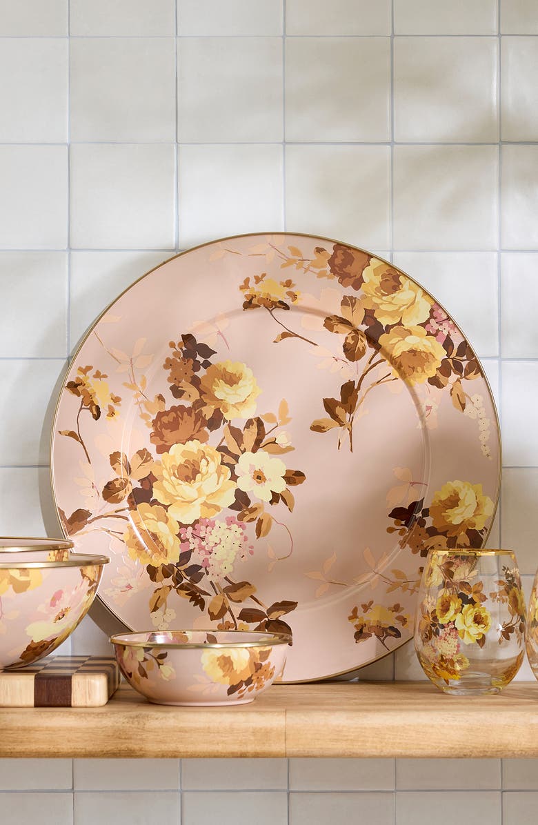 MACKENZIE CHILDS Wild Rose Mauve Serving Platter, Alternate, color, Mauve