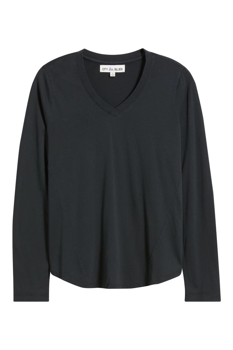 Beth Long Sleeve T-Shirt, Alternate, color, BLACK