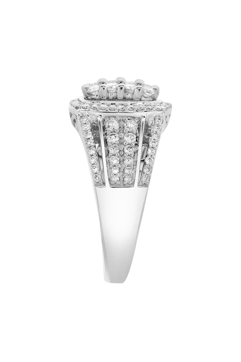 Amelia 14K Gold Round Diamond Studded Signet Ring - 1.02, Alternate, color, 14K White Gold