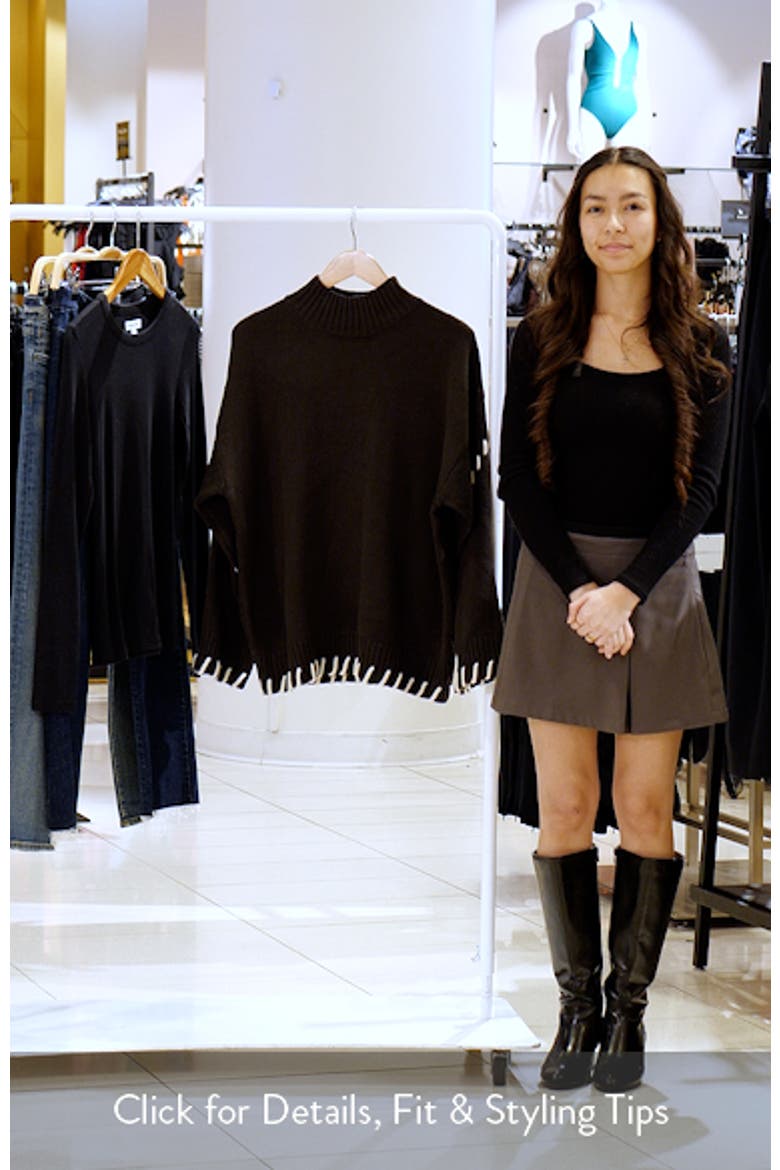 Leizure Whipstitch Trim Turtleneck Sweater video