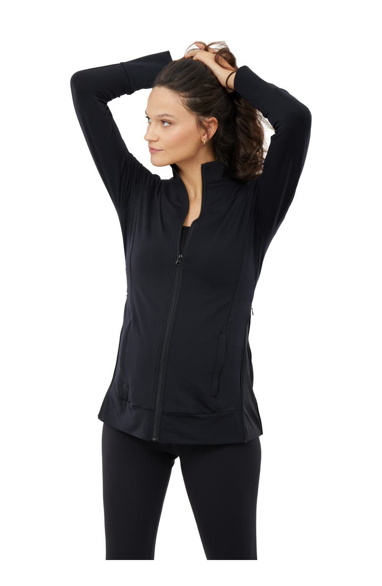Ingrid & Isabel Maternity Active Side Zip Jacket, Alternate, color, Black