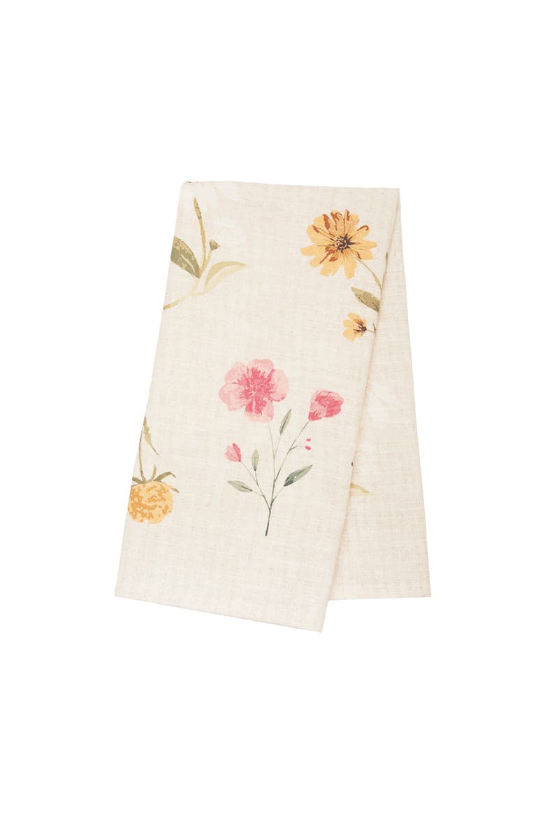 April showers Floral Towel, Main, color, White