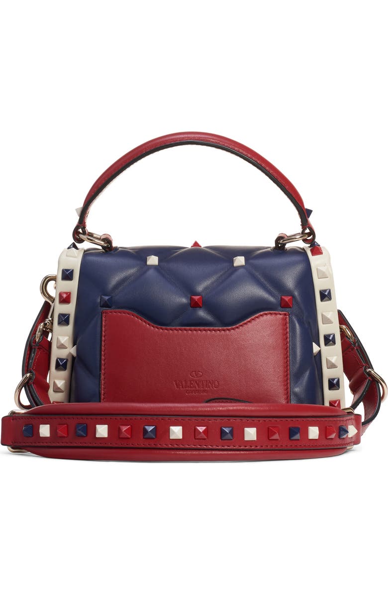 Valentino Garavani Mini Candystud Top Handle Leather Satchel, Alternate, color,