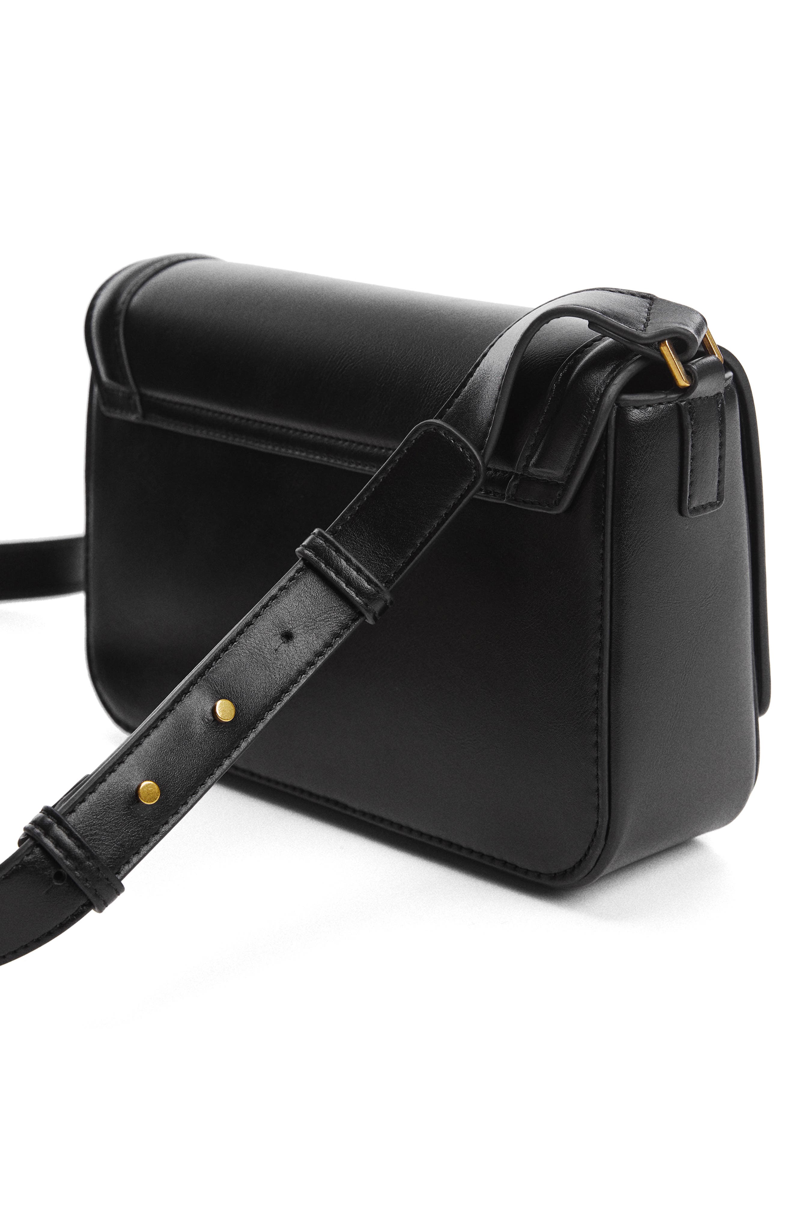 Faux Leather Crossbody Bag, Alternate, color, BLACK