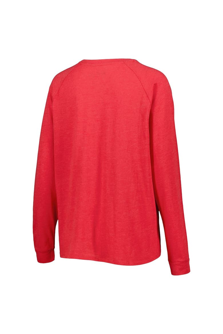 Women's Concepts Sport Heather Red Washington Nationals Meter Knit Raglan Long Sleeve T-Shirt & Shorts Sleep Set, Alternate, color, Heather Red