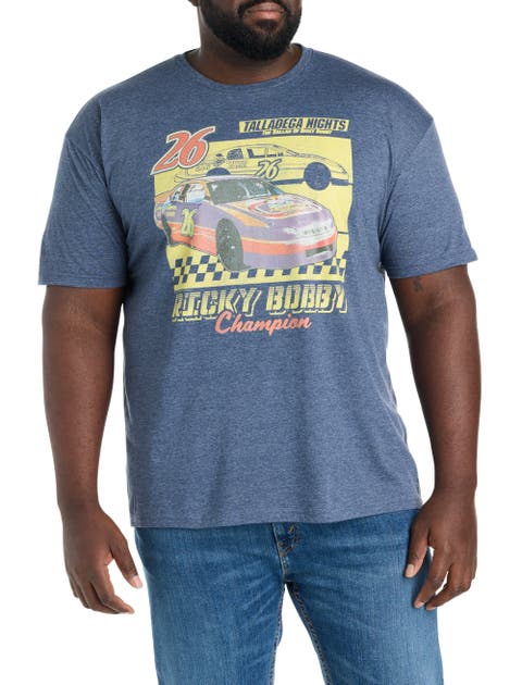 Big & Tall Ricky Bobby Car Race Flag Graphic Tee