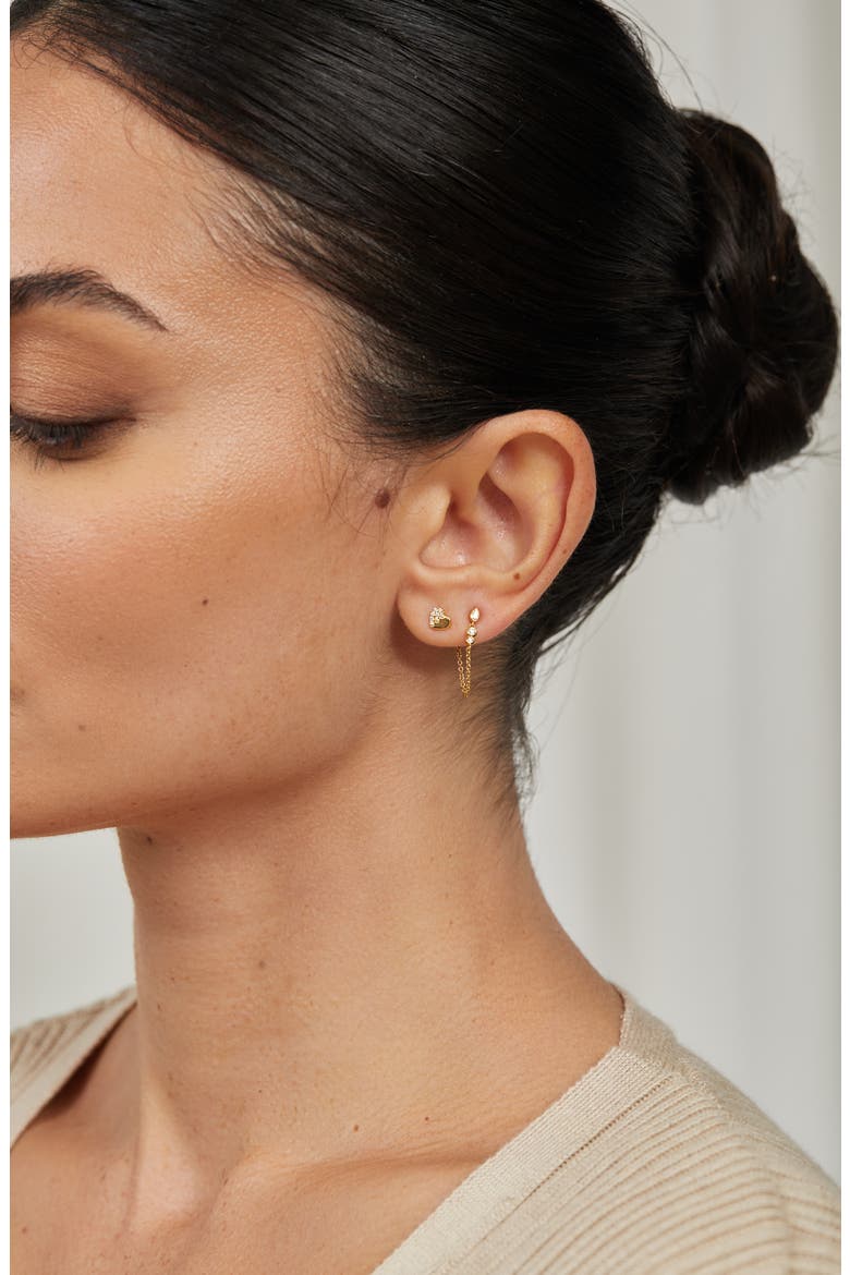 BL Icon Diamond Heart Earrings (Nordstrom Exclusive), Alternate, color, 18KY