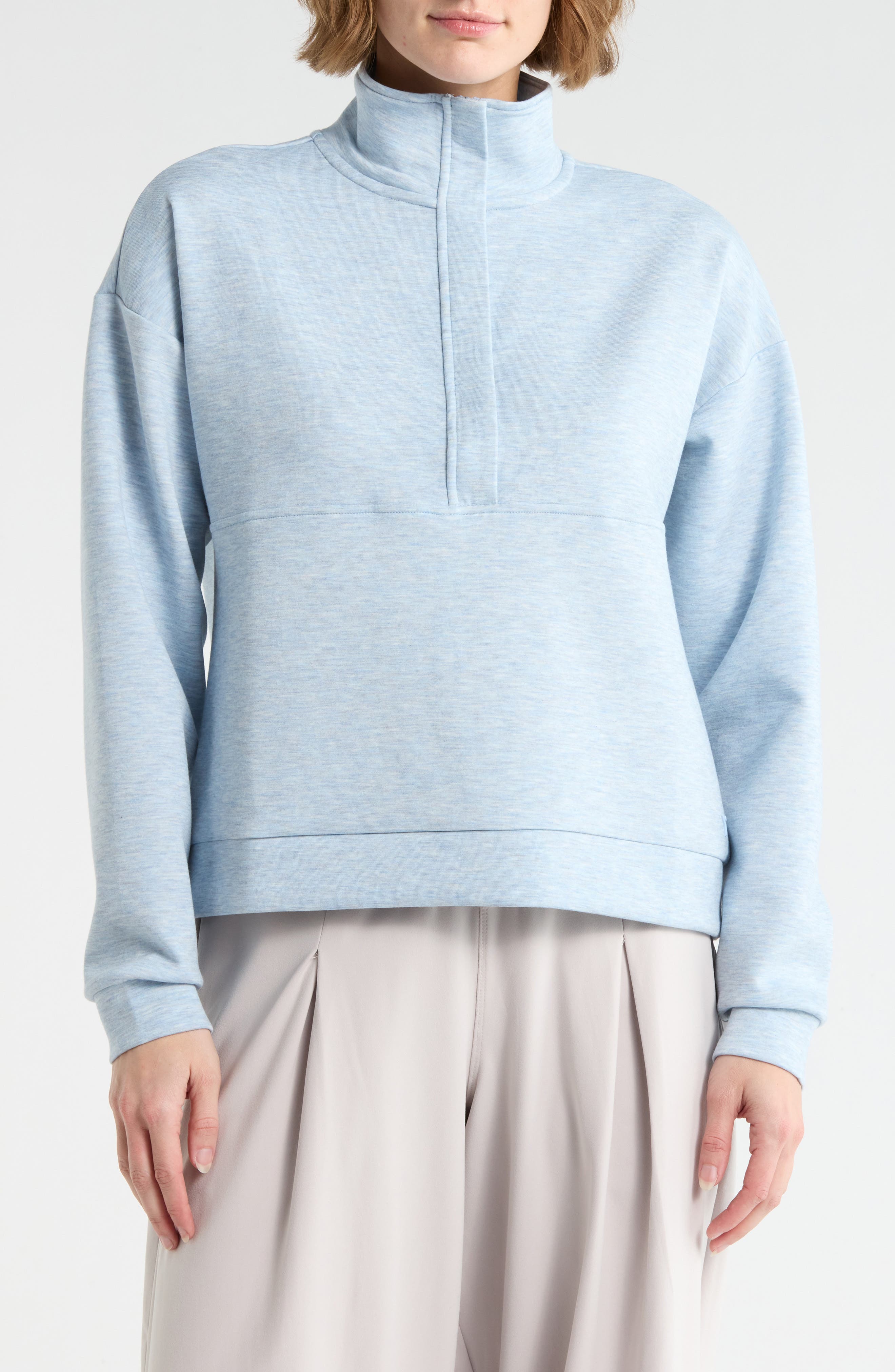 YOGALICIOUS Skyline Scuba Knit Half Zip Sweatshirt