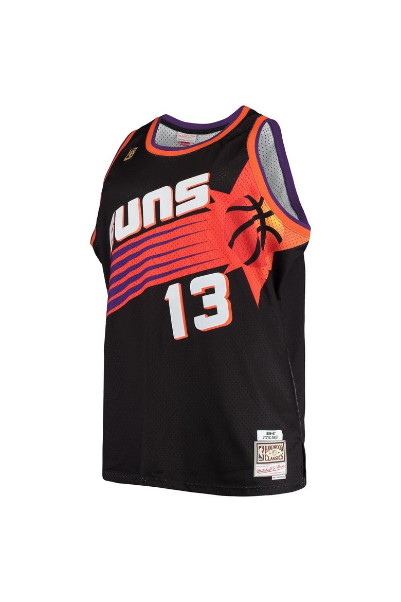 Men's Mitchell & Ness Steve Nash Black Phoenix Suns 1996/97 Big & Tall Hardwood Classics Swingman Jersey, Alternate, color, Black