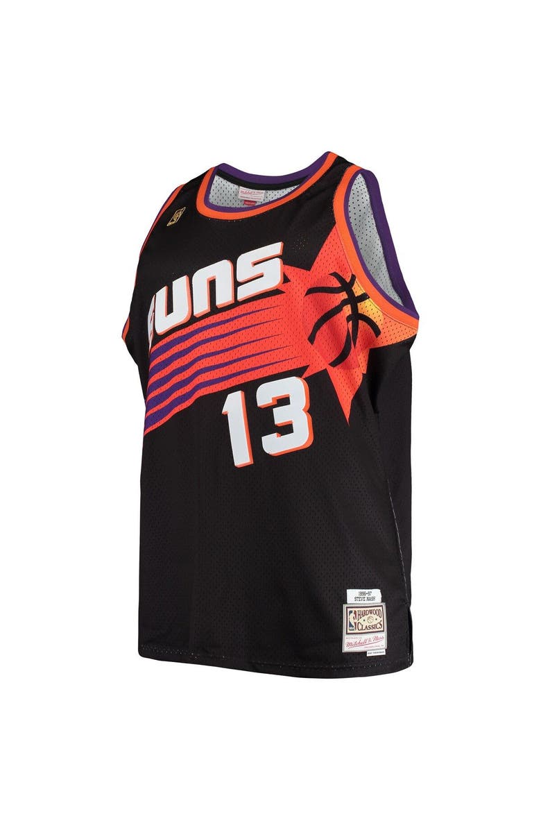 Mitchell & Ness Men's Mitchell & Ness Steve Nash Black Phoenix Suns 1996/97 Big & Tall Hardwood Classics Swingman Jersey, Alternate, color, Black