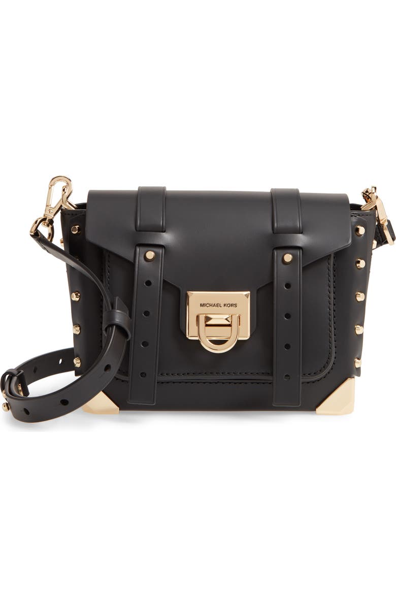 MICHAEL Michael Kors Small Manhattan Leather Crossbody Bag, Main, color,