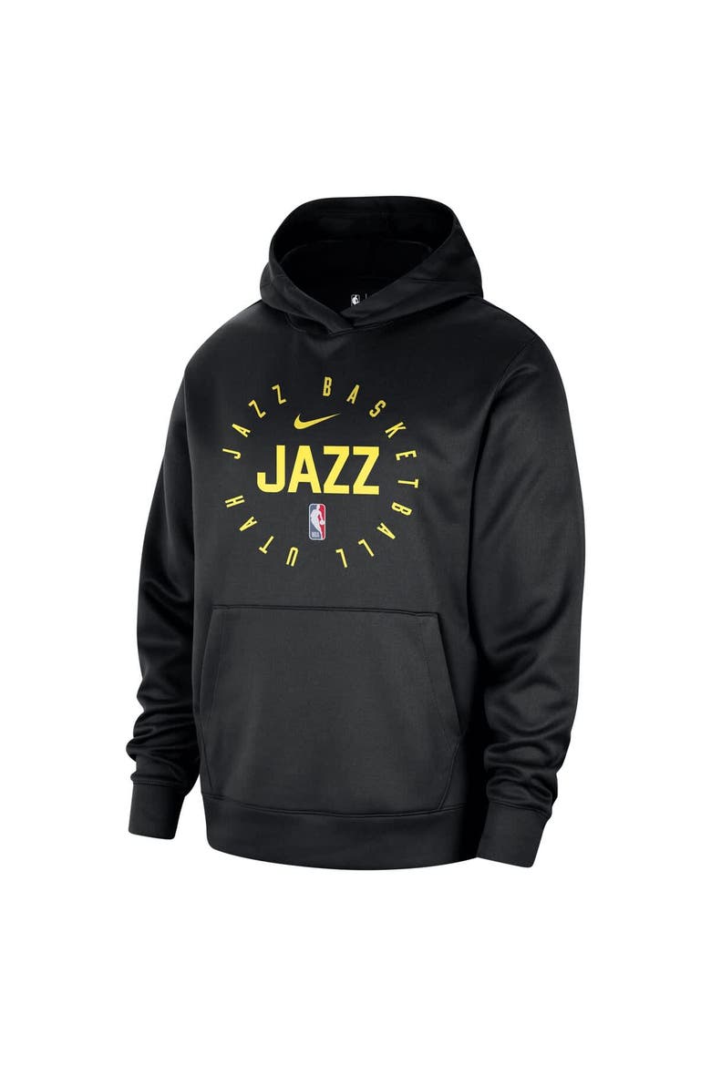 Men's Nike Black Utah Jazz 2024/25 Spotlight On-Court Practice Performance Pullover Hoodie, Alternate, color, Black