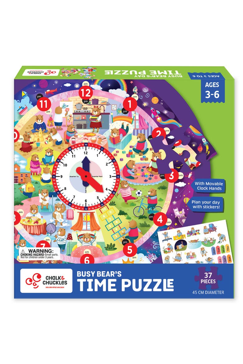 Busy Bear's Day-Tell the Time Puzzle, Main, color, No Color