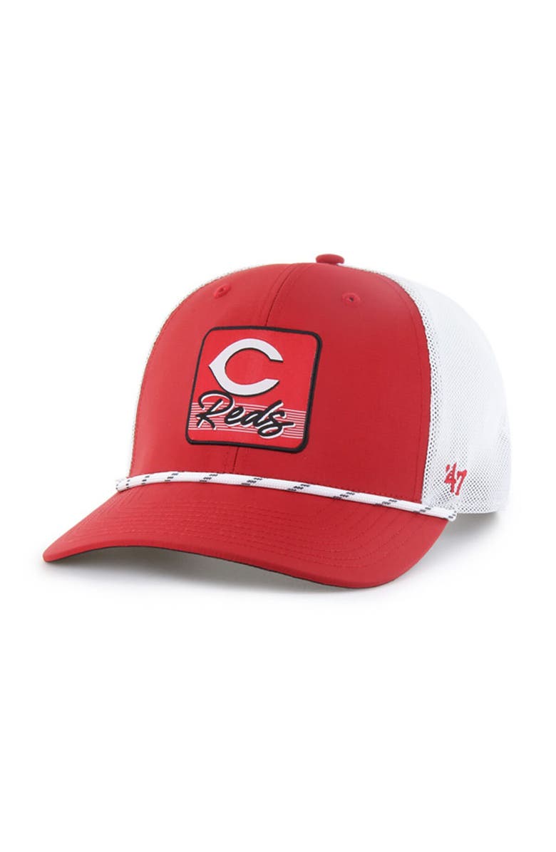 '47 Men's '47 Red/White Cincinnati Reds Scratch Adjustable Trucker Hat, Main, color, Red