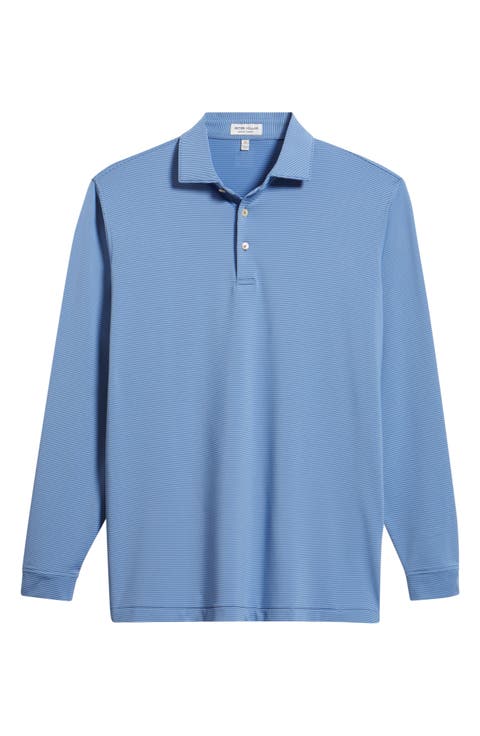Jubilee Stripe Long Sleeve Performance Golf Polo