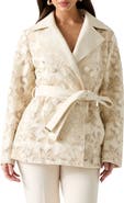Marciano Ramona Lace Faux Leather Short Trench Coat