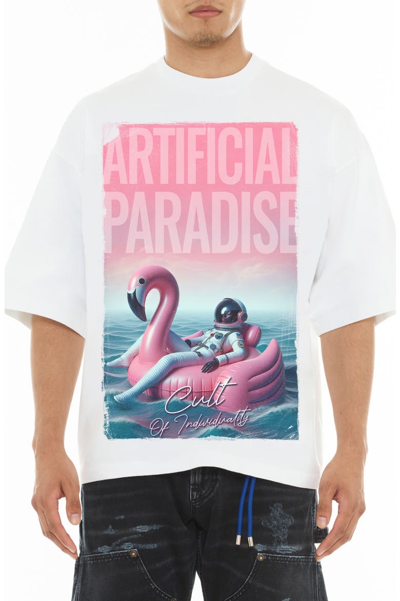 Crewneck Graphic T-Shirt, Main, color, WHITE