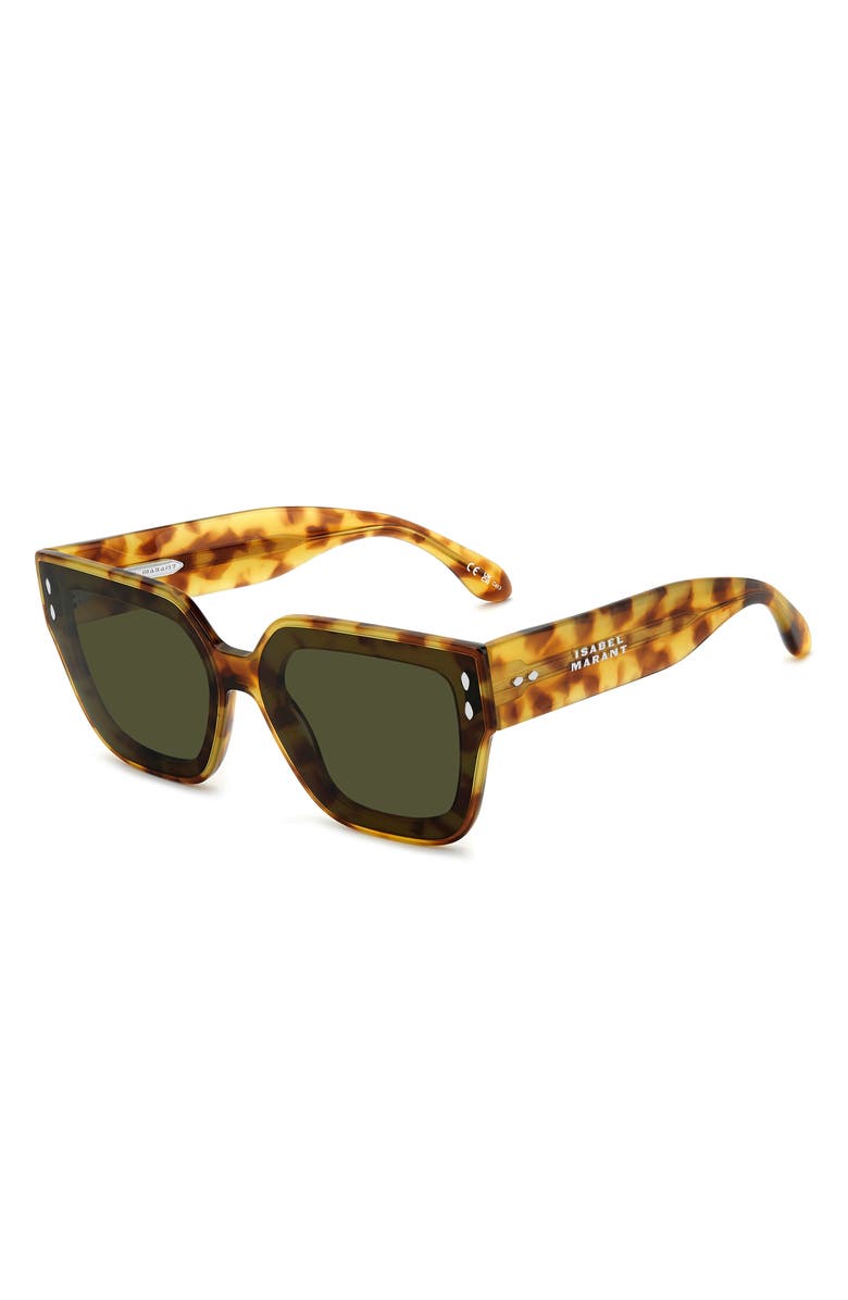Isabel Marant 65mm Oversize Rectangular Sunglasses, Alternate, color, Havana Honey/ Green