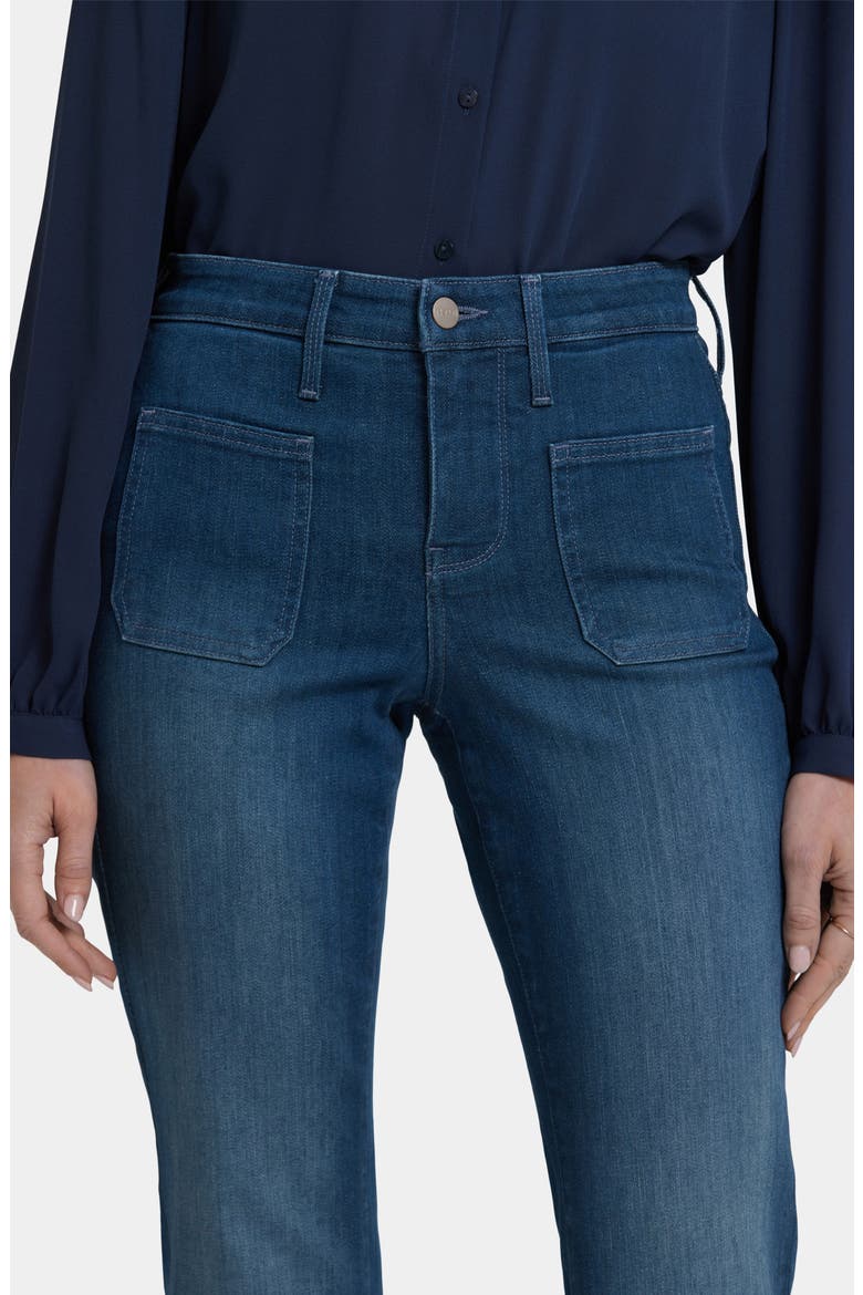 Ava Patch Pocket Mid Rise Flare Jeans, Alternate, color, HUGO RAIN