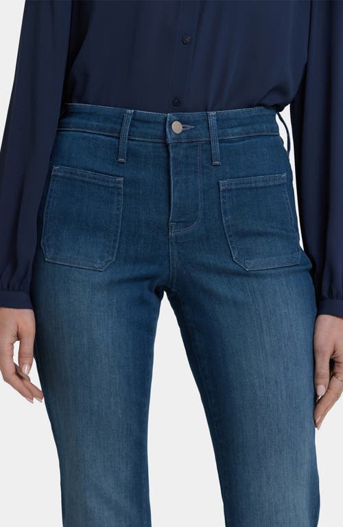 Nydj Ava Patch Pocket Mid Rise Flare Jeans In Multi