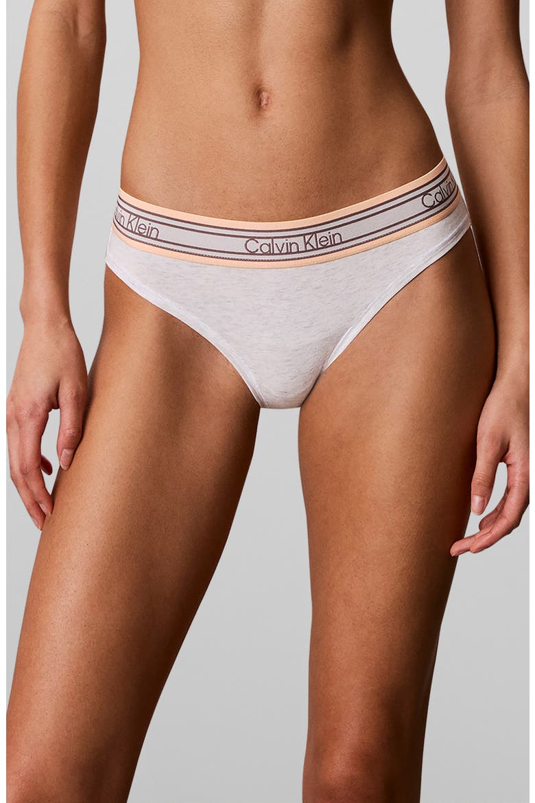 Icon Cotton Blend Bikini, Main, color, SNOW HEATHER