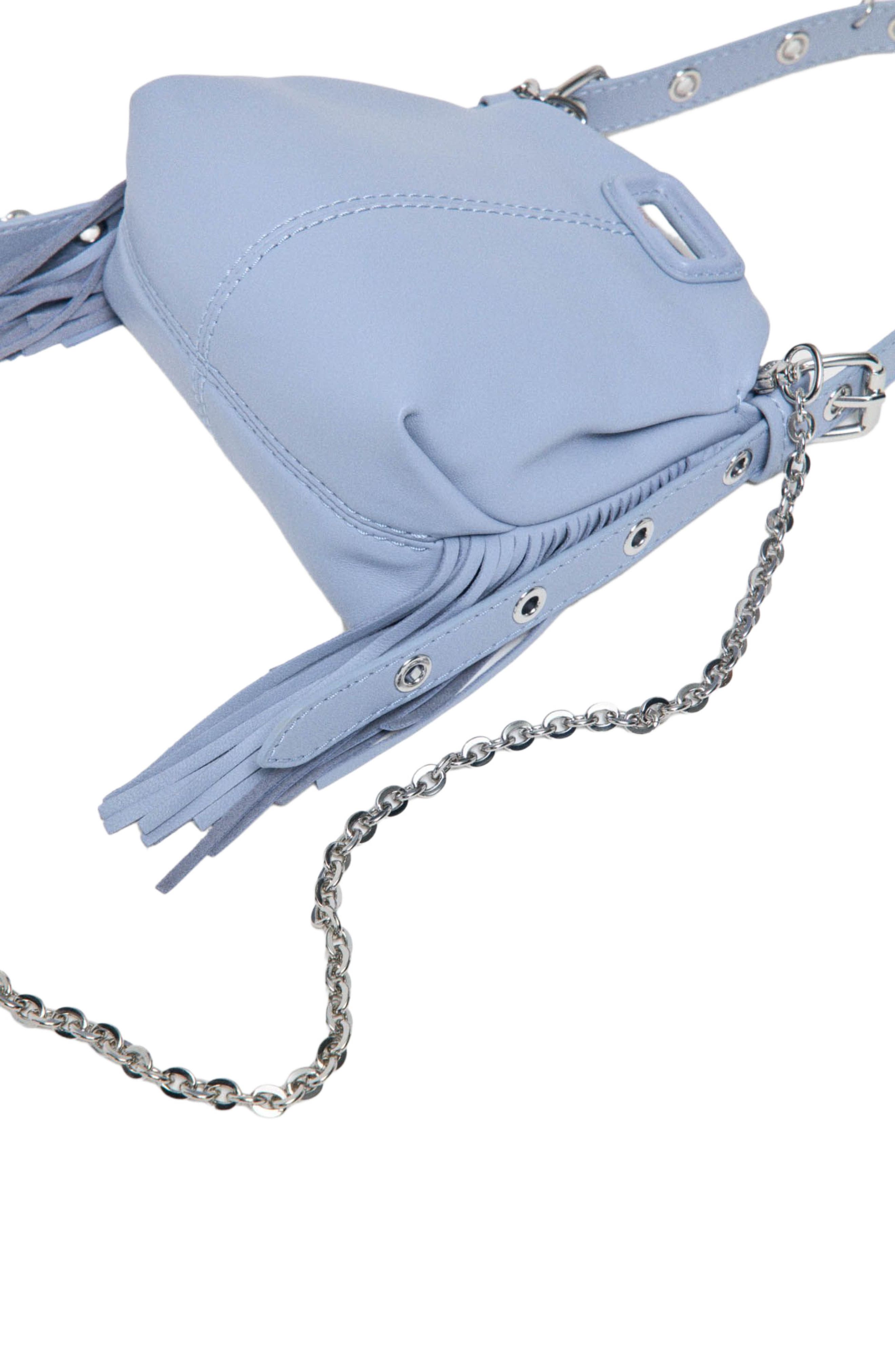 Miss M micro leather bag, Alternate, color, Blue sky
