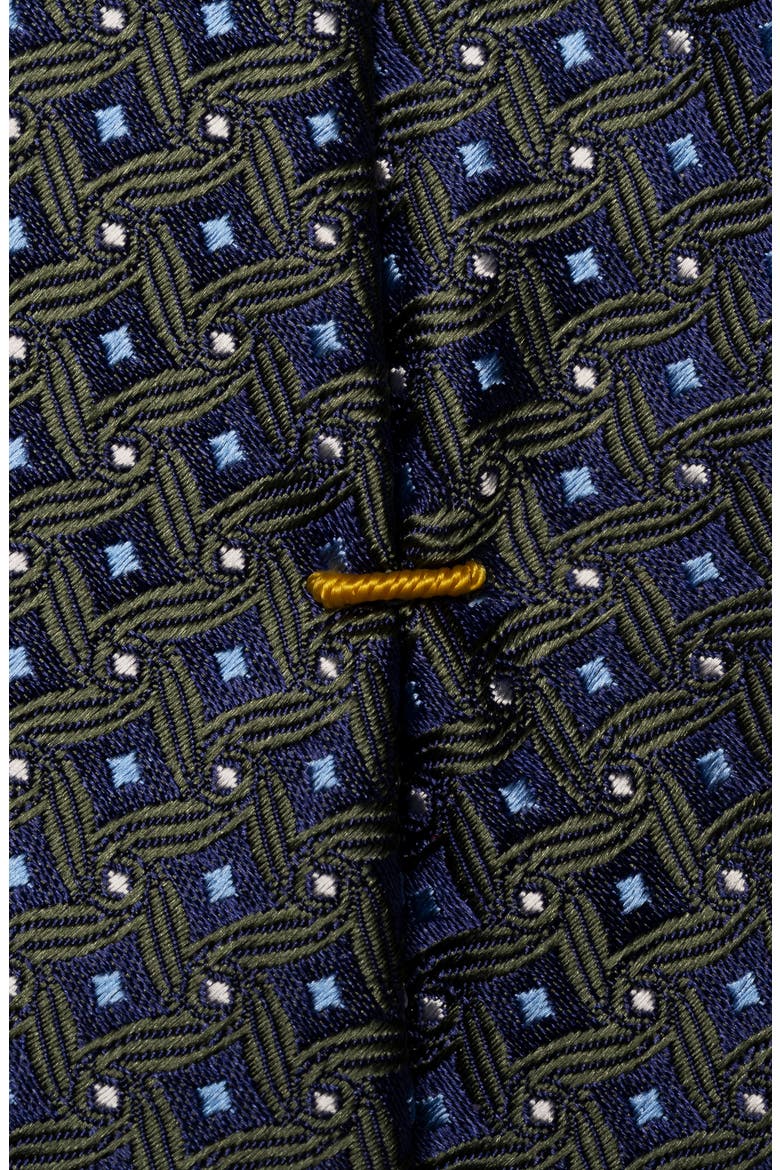 Medallion Silk Jacquard Tie, Alternate, color, DARK GREEN