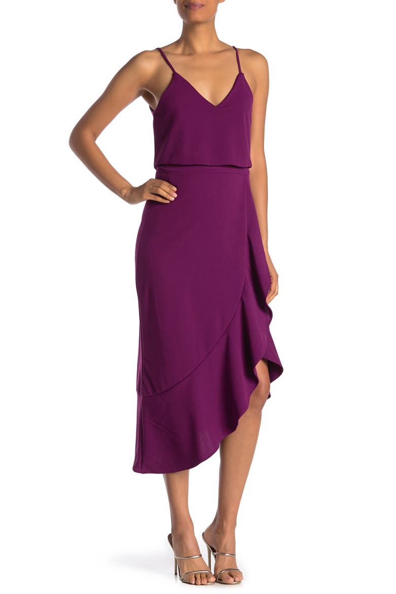 Popover Asymmetrical Hem Sleeveless Dress, Main, color, VIOLET