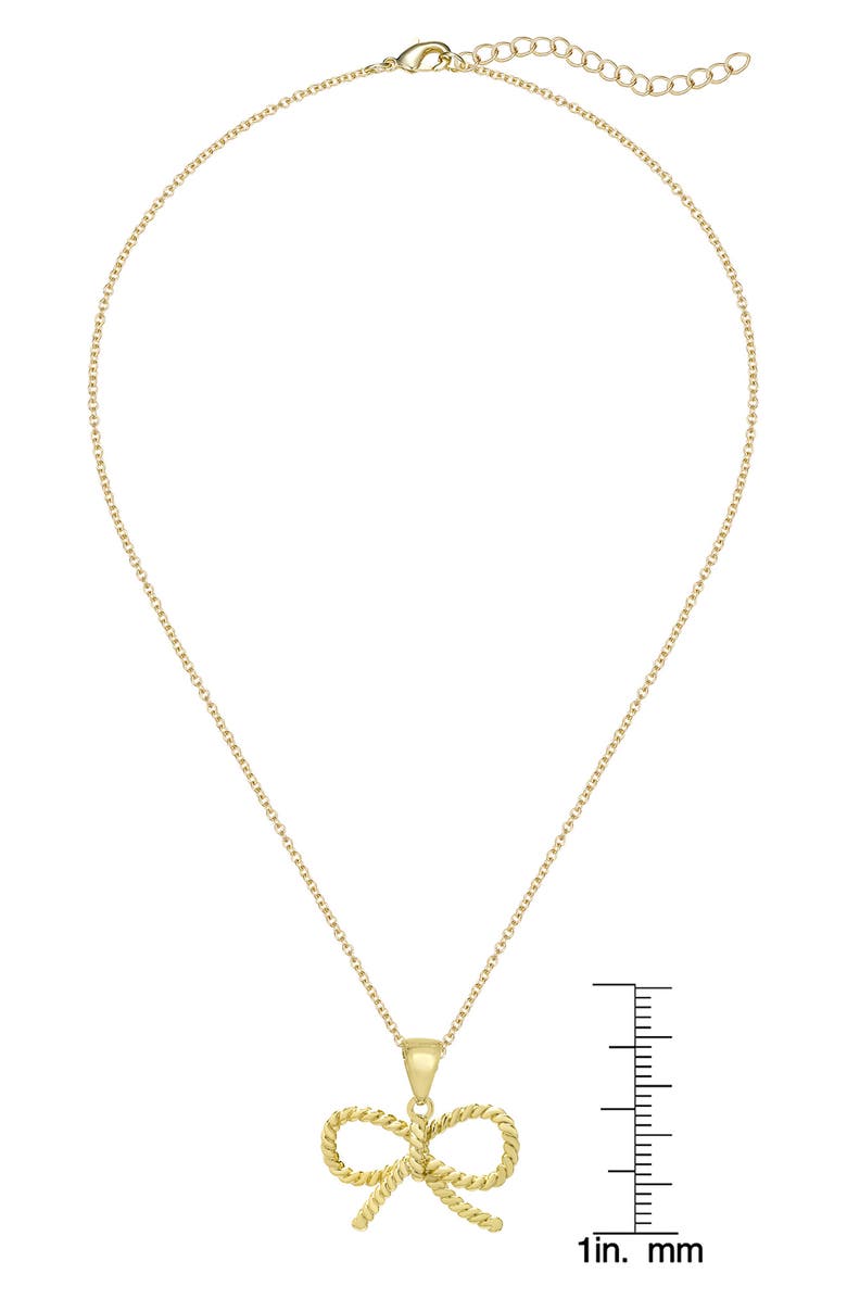 Lily Nily Kids' Bow Twist Pendant Necklace, Alternate, color, Gold
