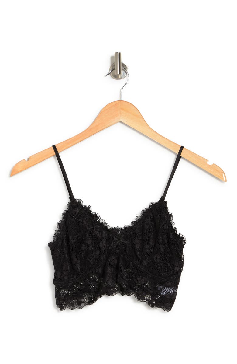 WISHLIST Lace Spaghetti Strap Bralette, Alternate, color, Black