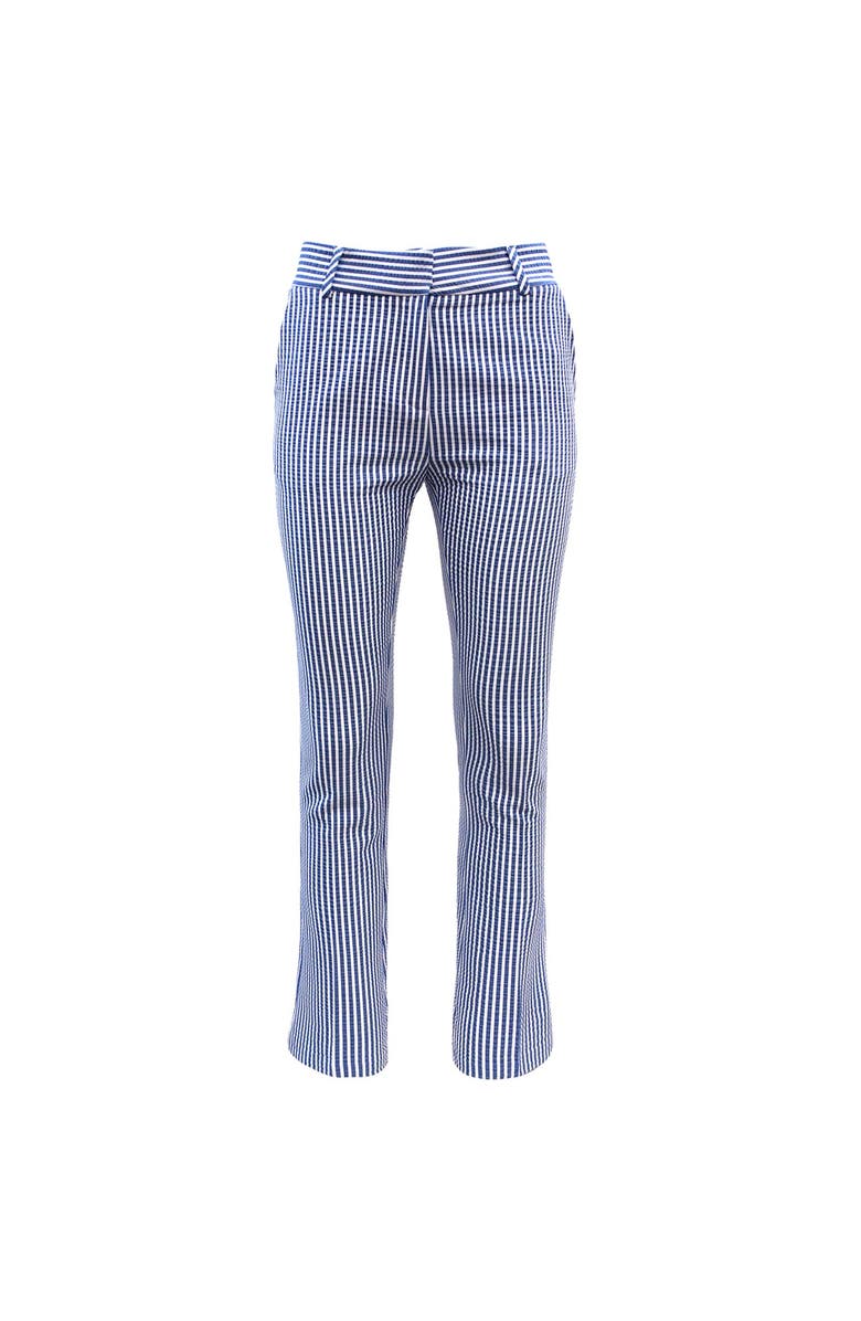 THEO The Label Thetis Striped Cropped Bootcut Pant, Main, color, Palace Blue