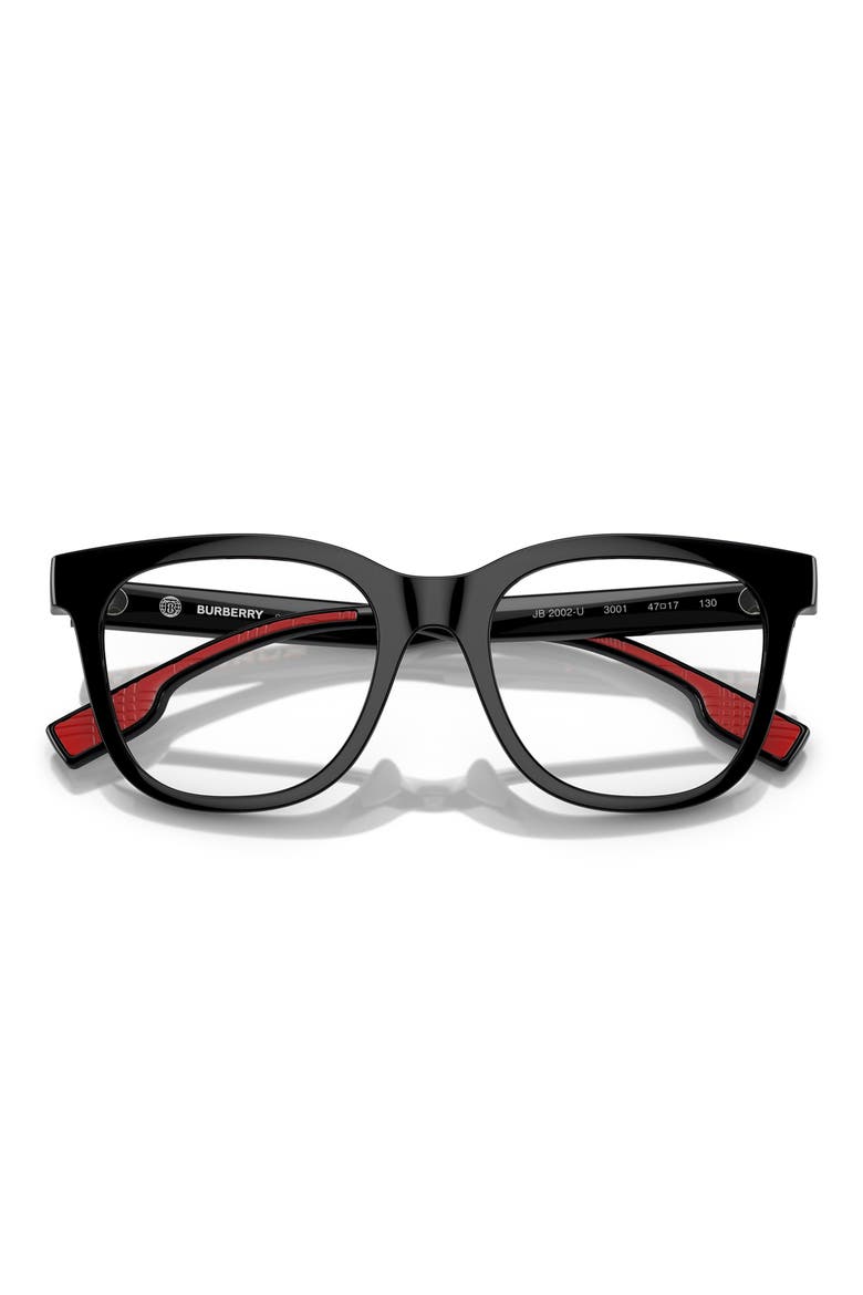 47mm Small Square Optical Glasses, Alternate, color, BLACK / DEMO LENS