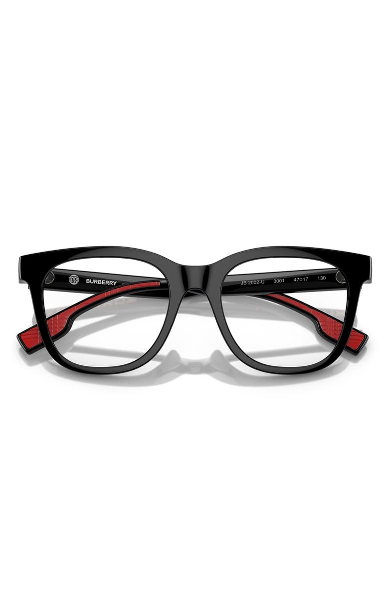 Burberry 47mm Square Optical Glasses, Alternate, color, Black / Demo Lens