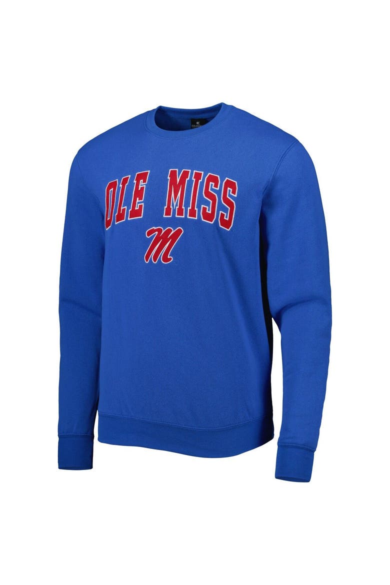 Men's Colosseum Powder Blue Ole Miss Rebels Arch & Logo Pullover Sweatshirt, Alternate, color, Powder Blue