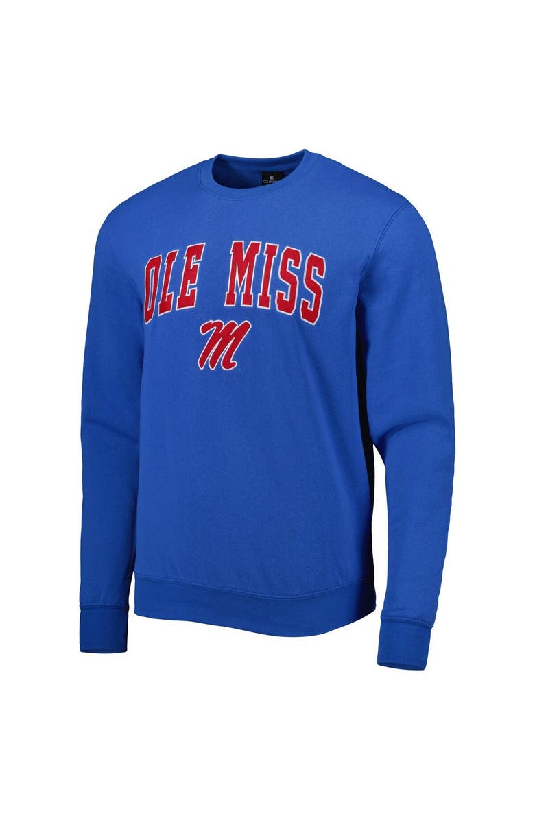 COLOSSEUM Men's Colosseum Powder Blue Ole Miss Rebels Arch & Logo Pullover Sweatshirt, Alternate, color, Powder Blue