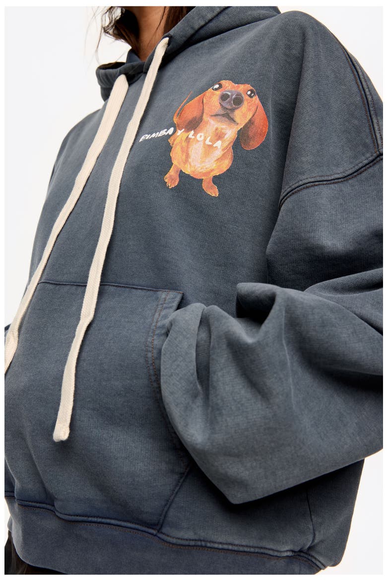 Dachshund Logo Hoodie, Alternate, color, GREY BLUE