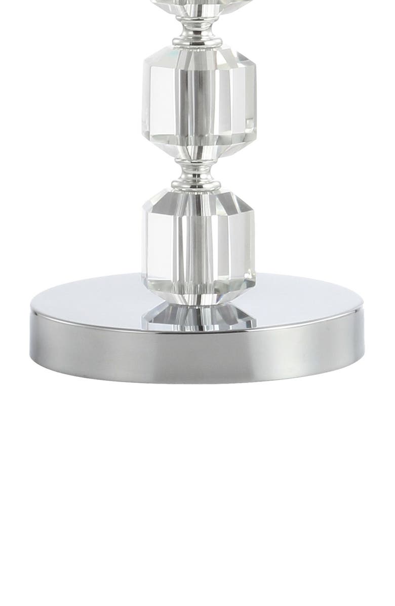 JONATHAN Y Cary 27.5" Modern Stacked Crystal/Metal LED Table Lamp, Chrome/Clear, Alternate, color, Chrome/Clear