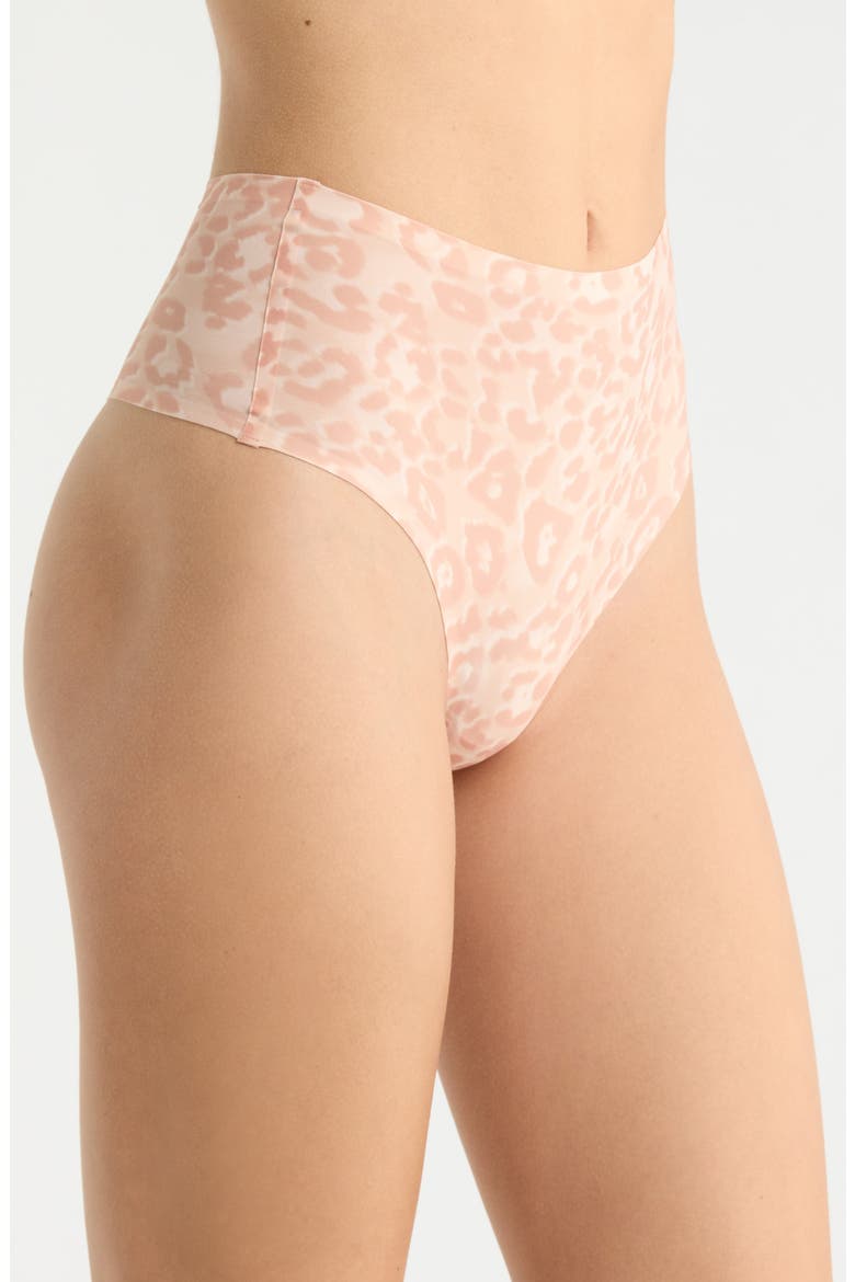 Softstretch High Waist Thong, Alternate, color, LEO BLUSH