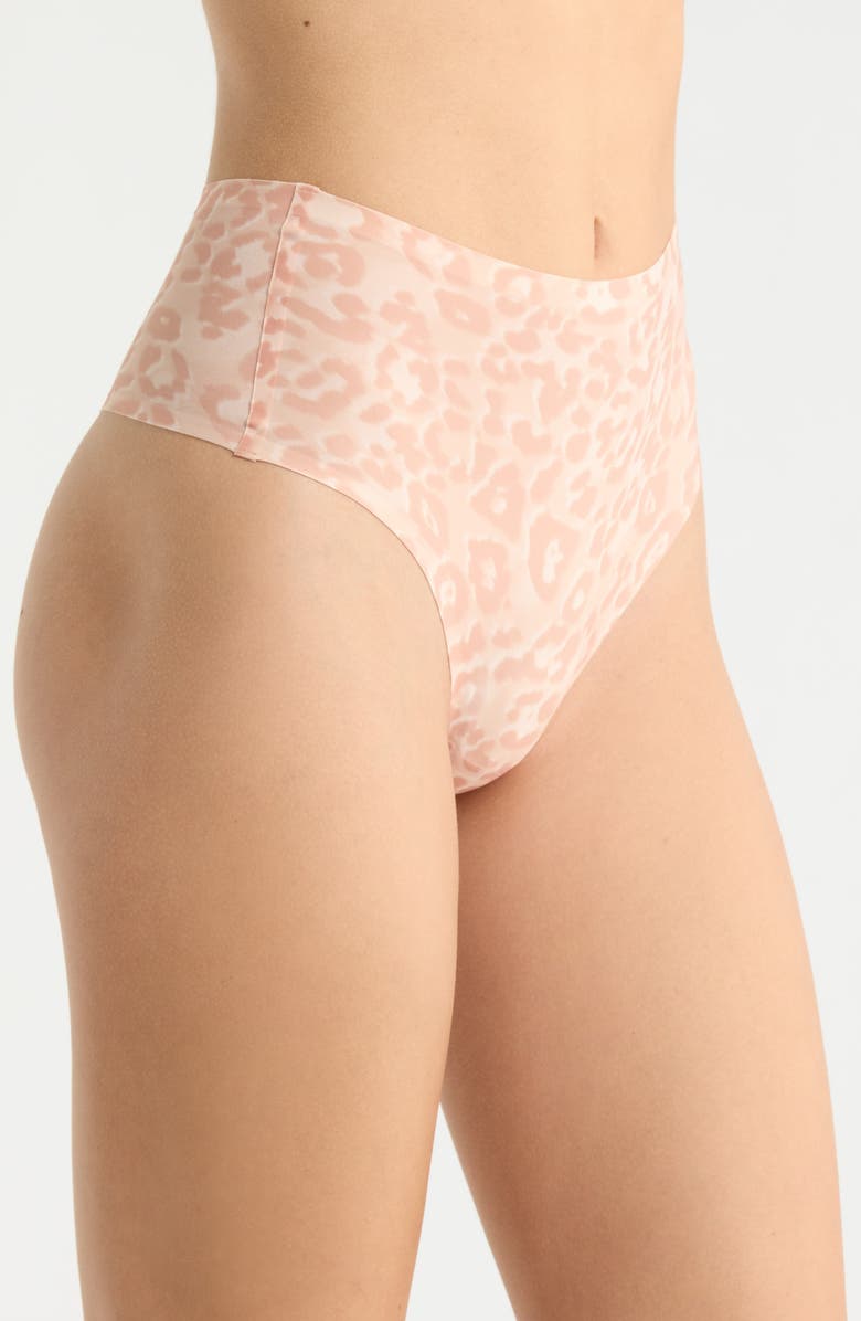 Chantelle Lingerie Softstretch High Waist Thong, Alternate, color, Leo Blush