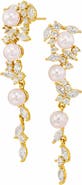 SAVVY CIE JEWELS Cubic Zirconia & Faux Pearl Cascade Earrings